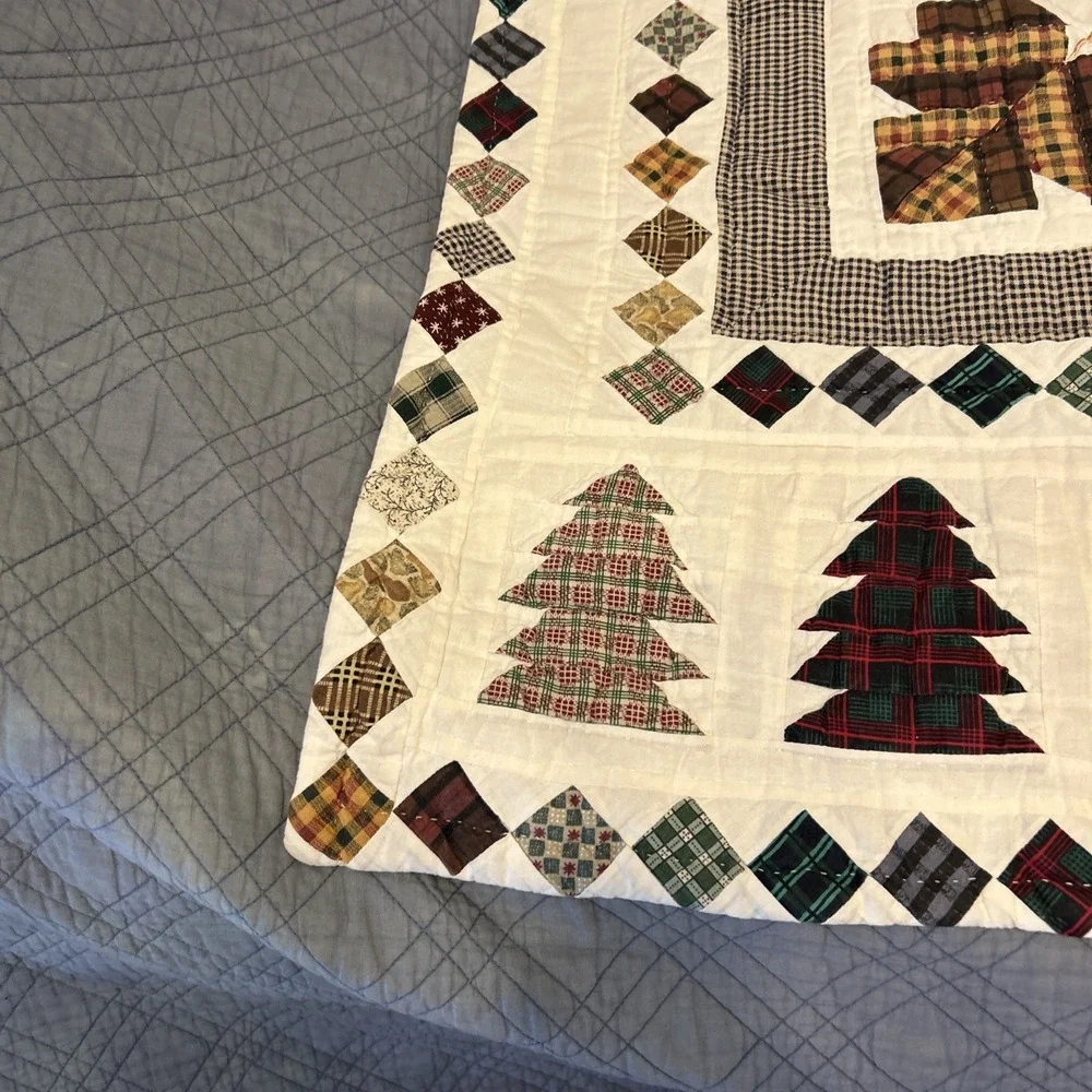 Patch‎ Magic North Woods Cabin Moose Applique Patchwork Quilt Throw 47x55
